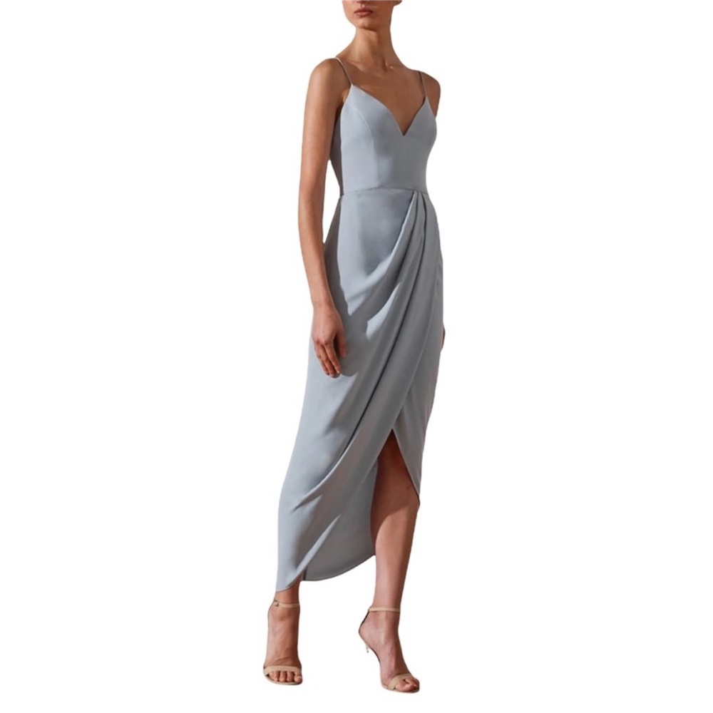 Shona Joy Core Tulip Hem Maxi Cocktail Dress - Powder Blue size 4 NWOT